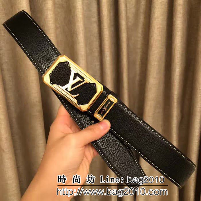 路易威登LV 原單義大利進口雙面胎牛皮壓制山羊紋 高端男士皮帶 LHG1521